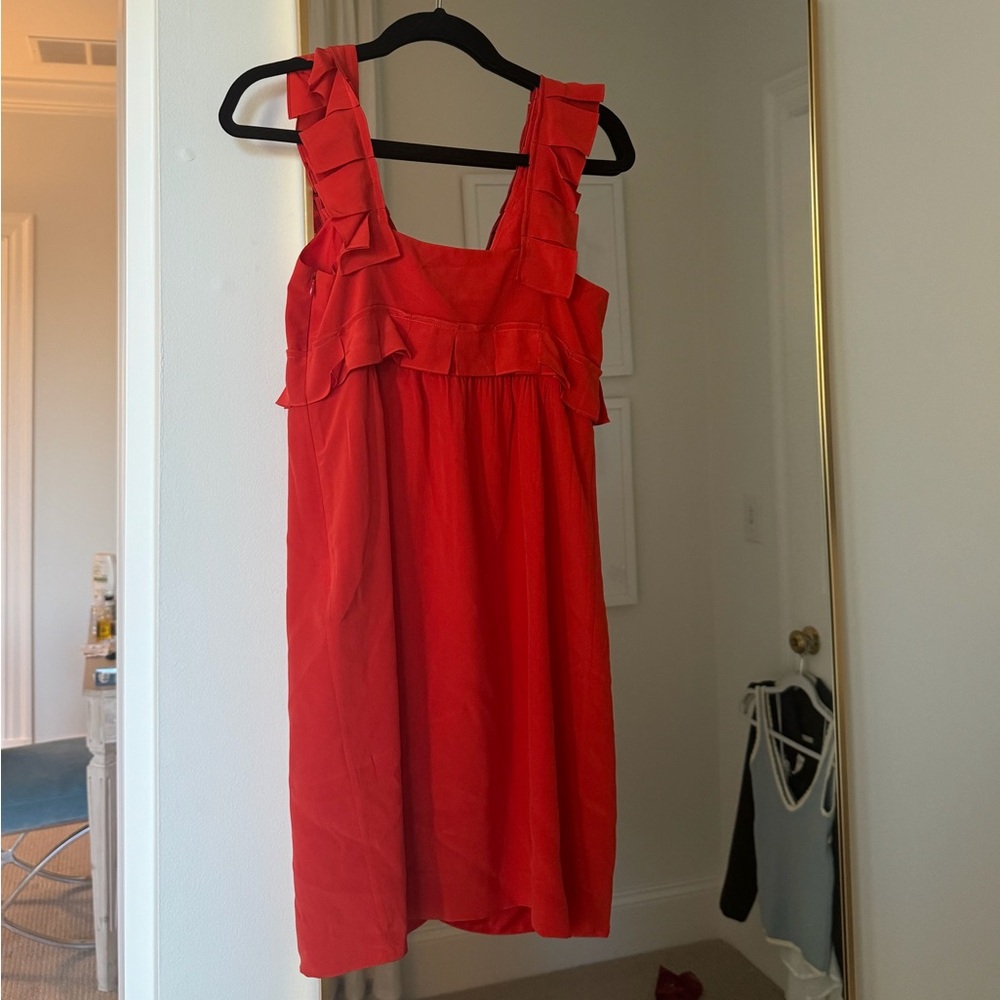 Tibi Red Ruffle Mini Dress - Picture 4 of 6